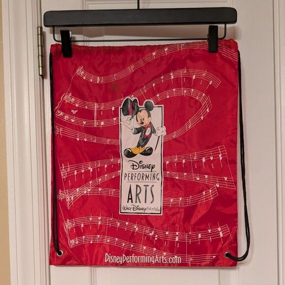 Disney Handbags - Vintage Disney Performing Arts It's A Small World Music Red Drawstring Bag